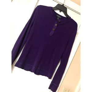 Ralph Lauren Jeans co. purple Henley/ thermal top